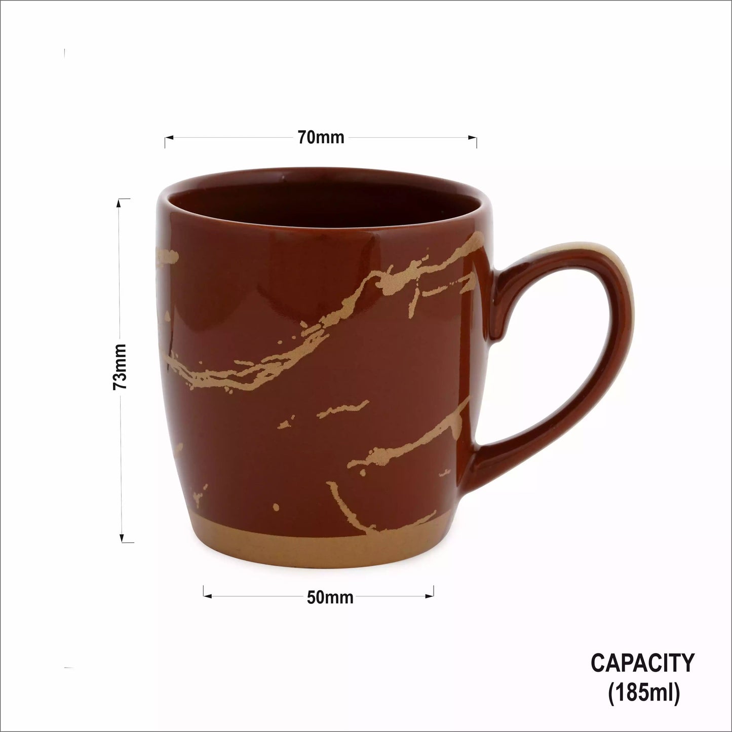 Brown Cambridge Mug with Metallic Design-Coffee Mugs bone china My Store