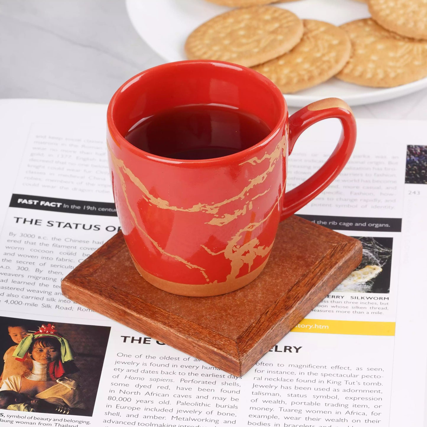 Red Cambridge Mug with Metallic Design My Store