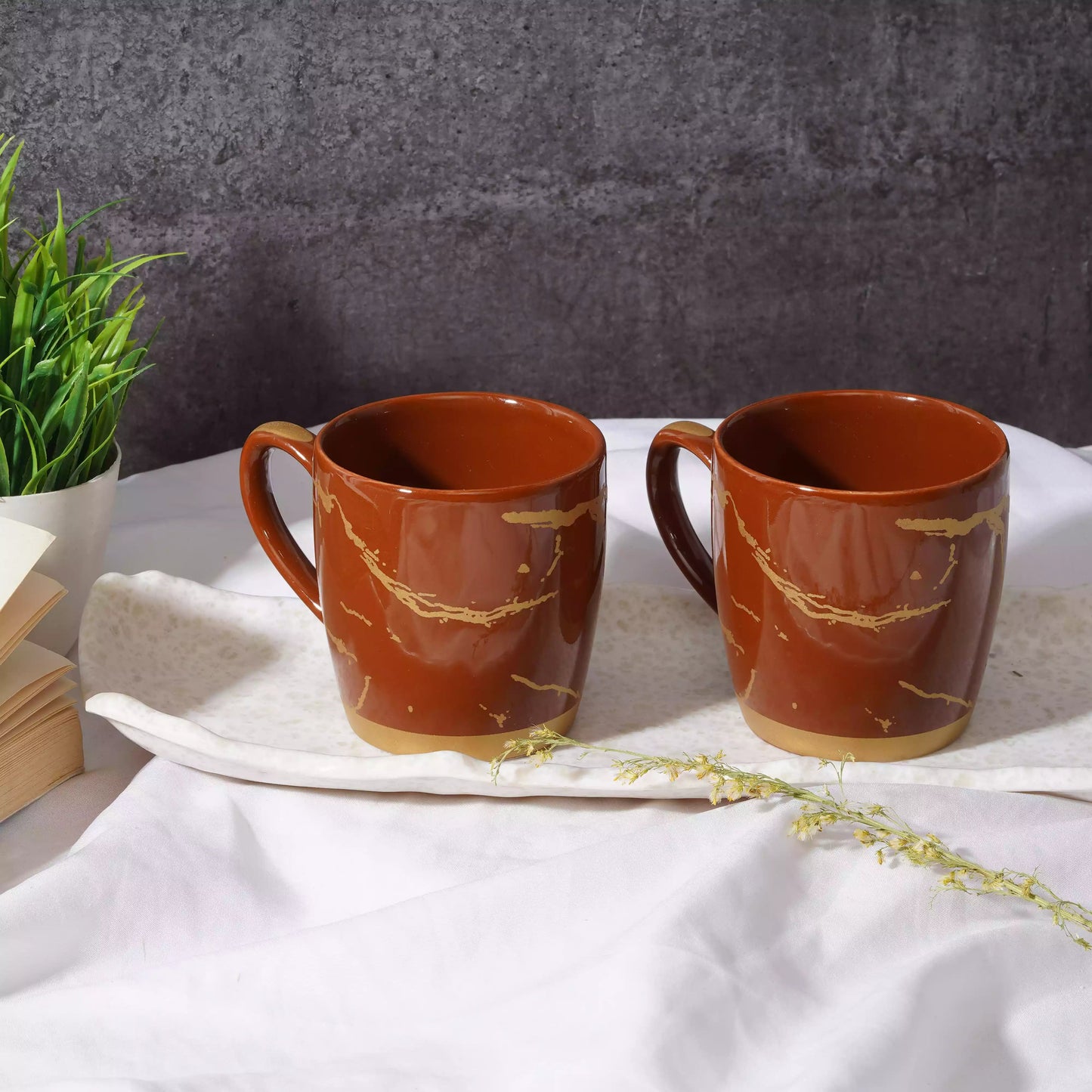 Brown Cambridge Mug with Metallic Design-Coffee Mugs bone china My Store