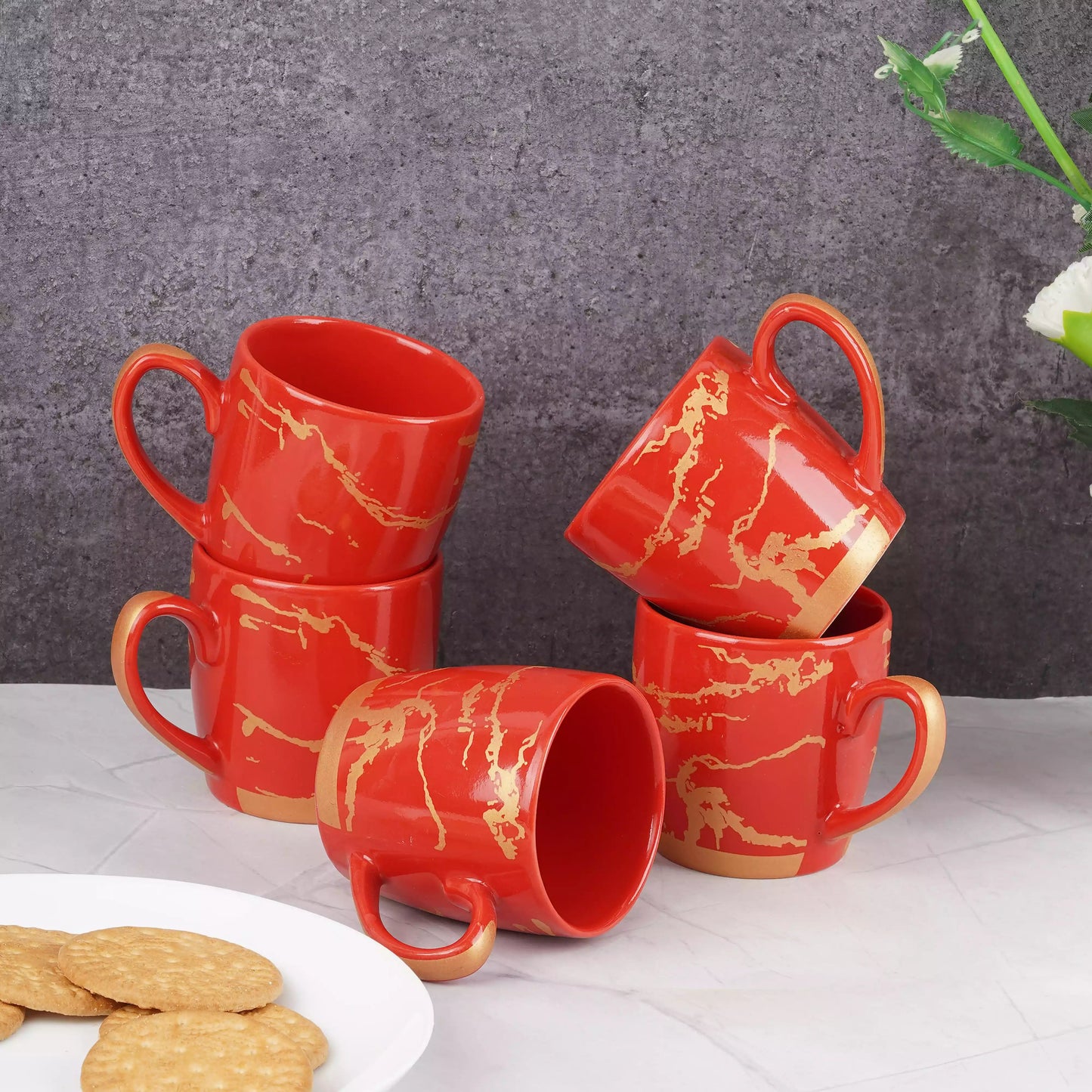 Red Cambridge Mug with Metallic Design My Store