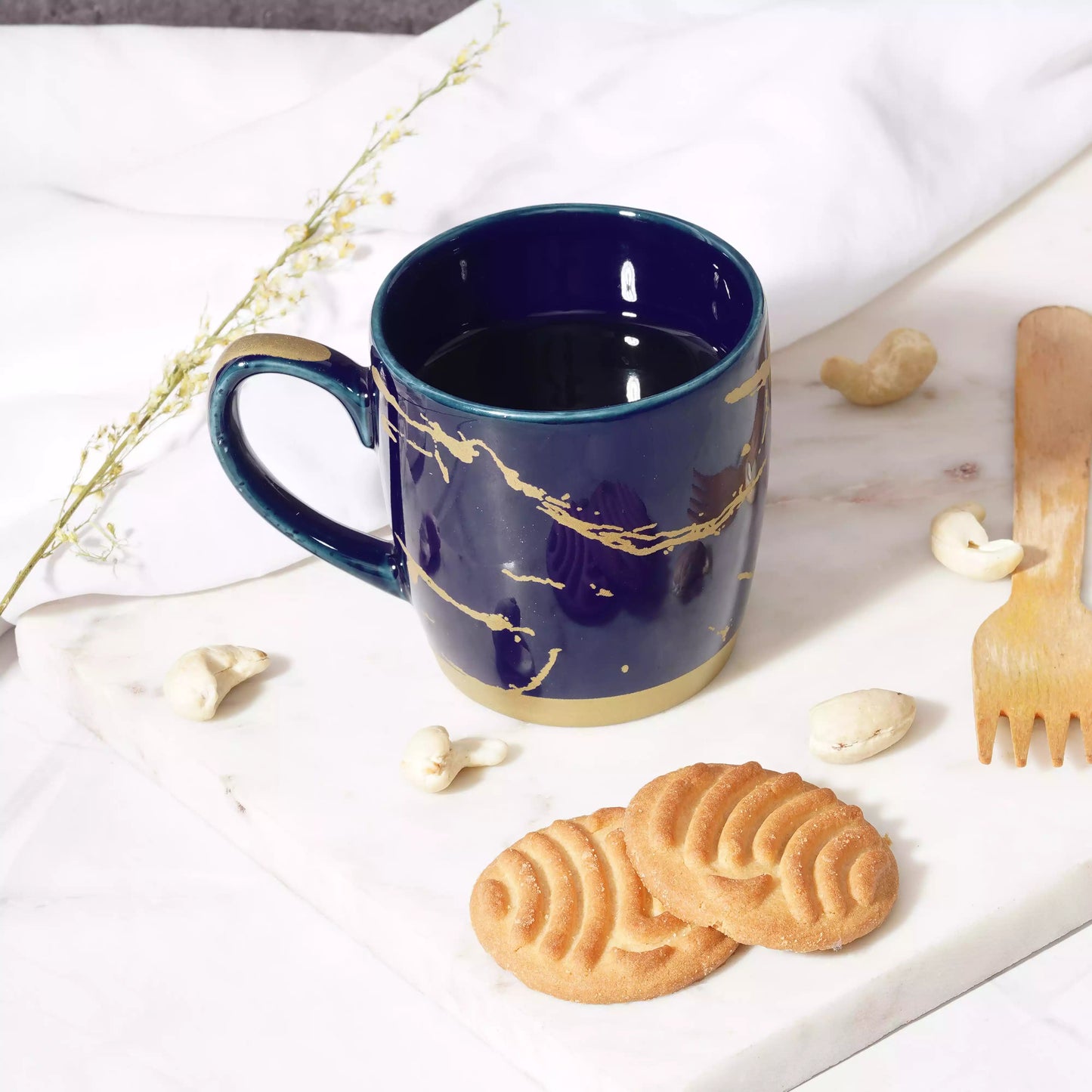 Blue Cambridge Coffee Mug with Metallic Design My Store