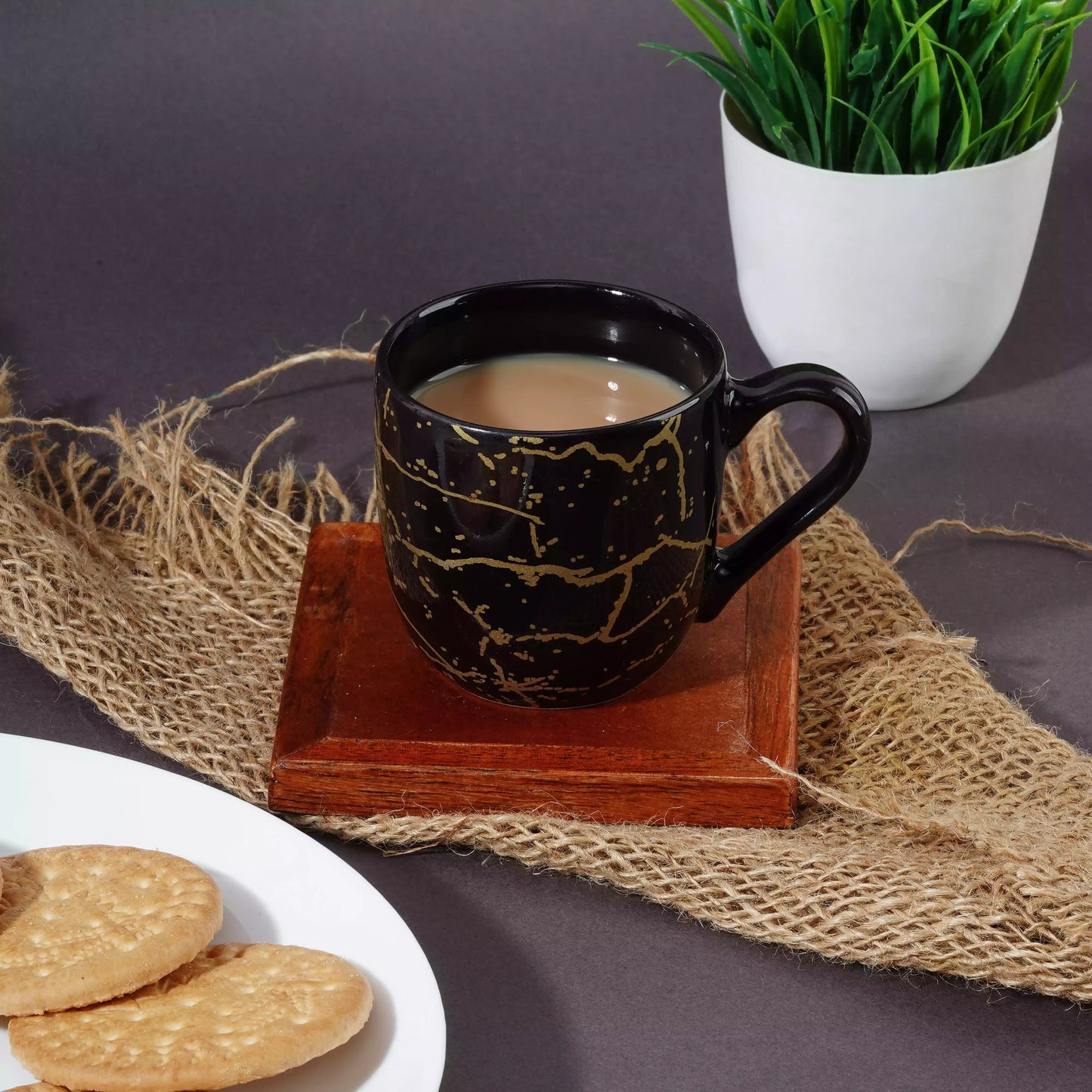 Black Manu Mug with Metallic Design-Coffee Mugs and Cups My Store