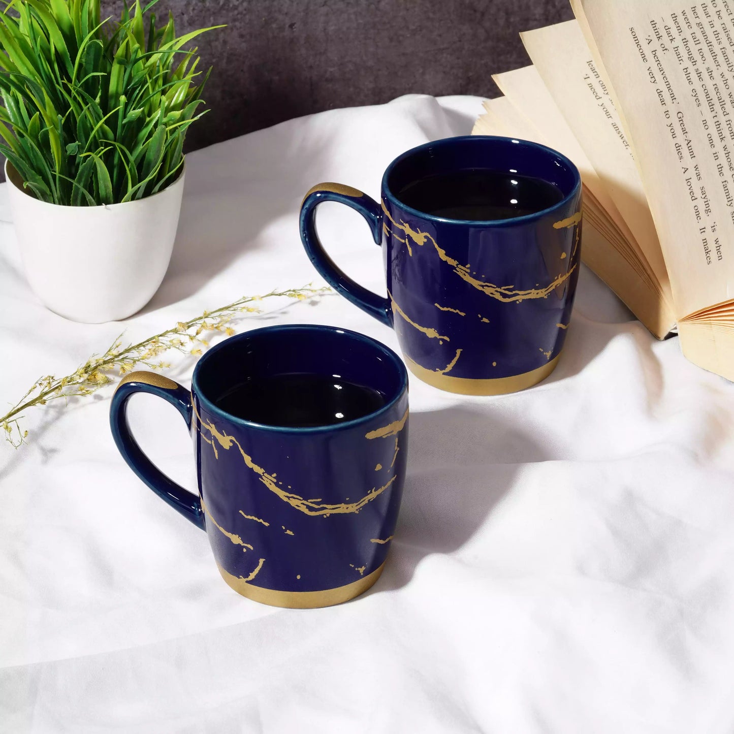 Blue Cambridge Coffee Mug with Metallic Design My Store