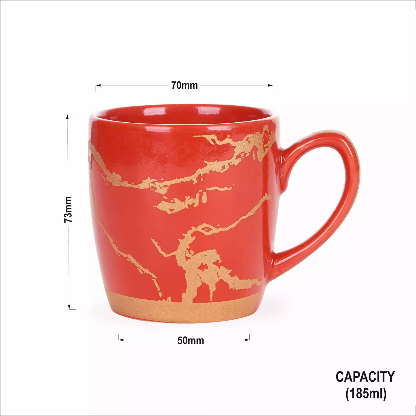 Red Cambridge Mug with Metallic Design My Store