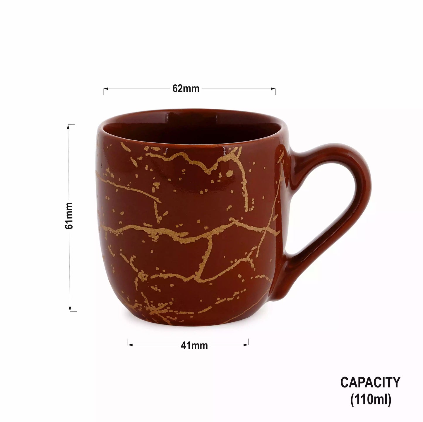 Brown Manu Mug with Metallic Design-Coffee Mugs bone china My Store