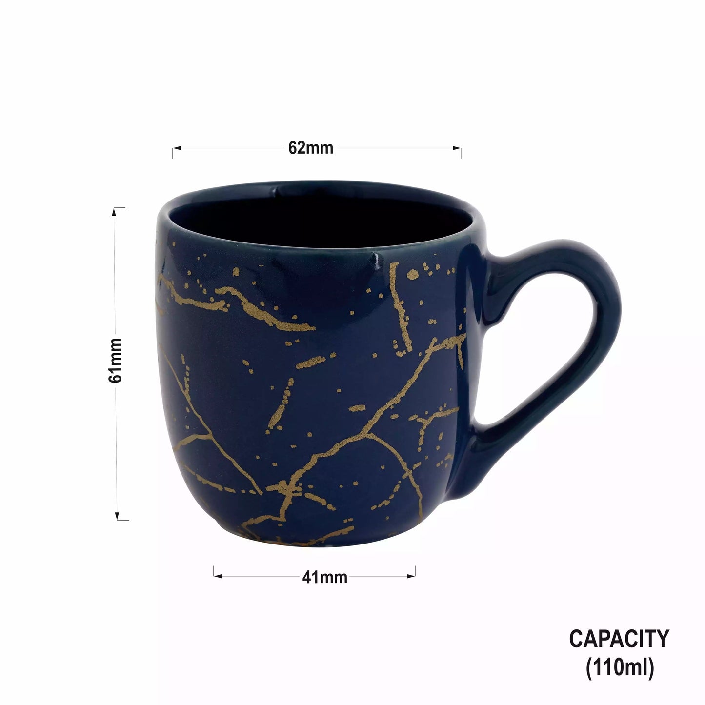 Blue Manu Mug with Metallic Design-Bone China Coffee Mugs My Store