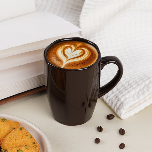 DATA Zia Mugs in Chocolate Brown, Set of 6 Dandy Lines by DATA