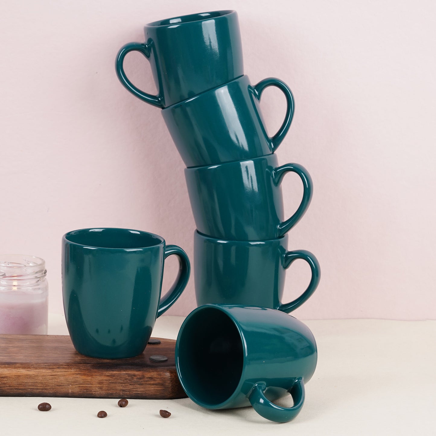 DATA Opera Mug in Green, Set of 6 Dandy Lines by DATA