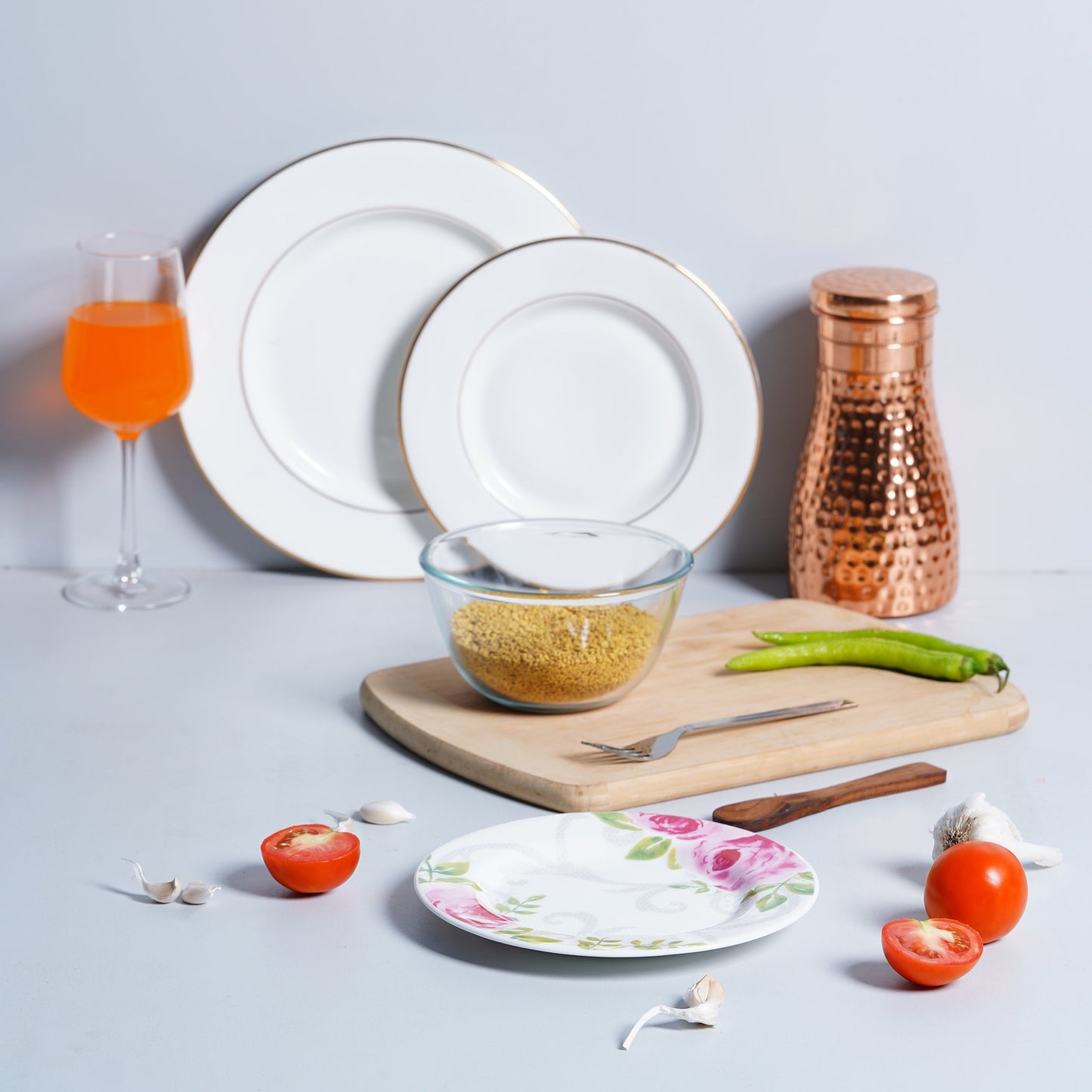 Dandy Lines Quarter Plate in Rose Collection, Pack of 2 My Store