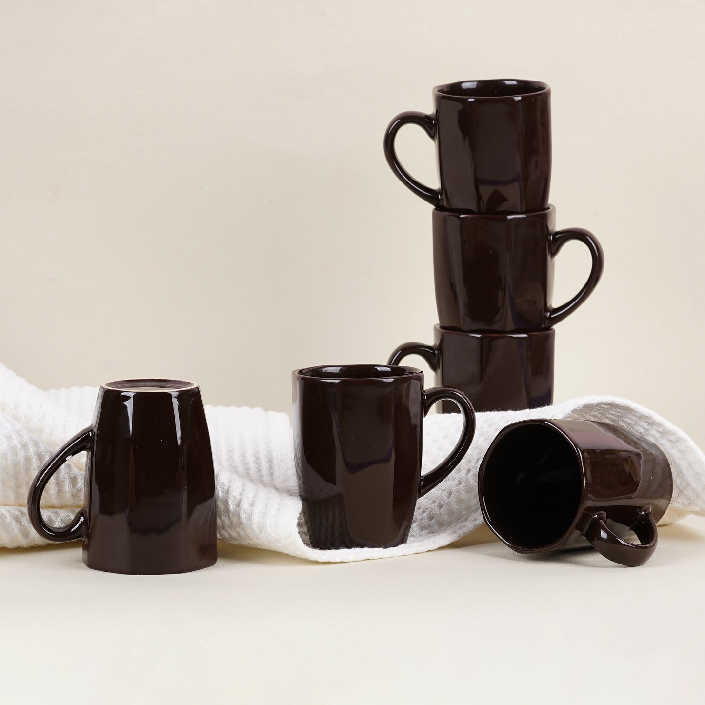 DATA Zia Mugs in Chocolate Brown, Set of 6