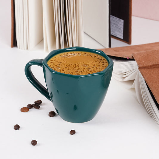 DATA Veda Mugs in Green, Set of 6 Dandy Lines by DATA