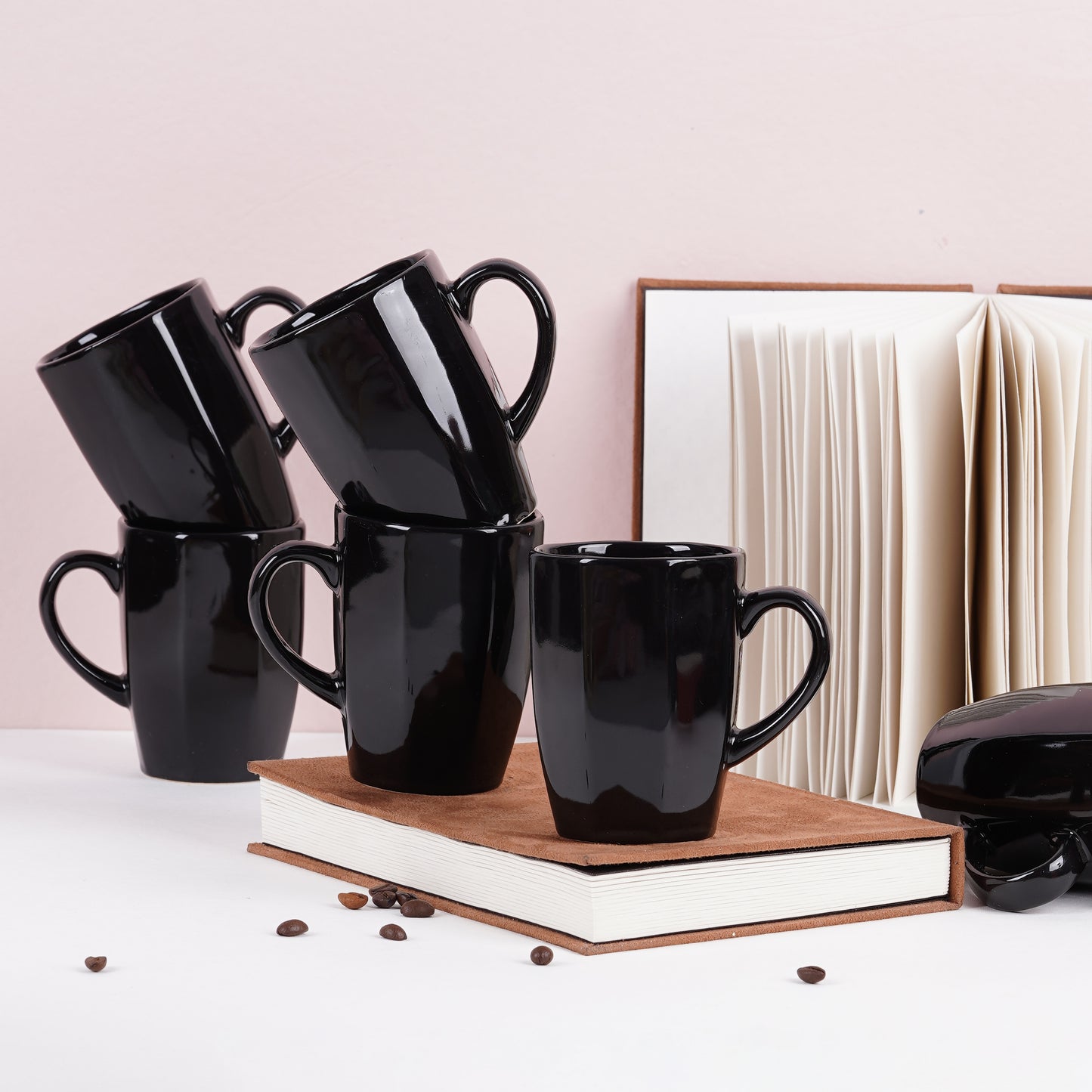 DATA Zia Mugs in Black, Set of 6