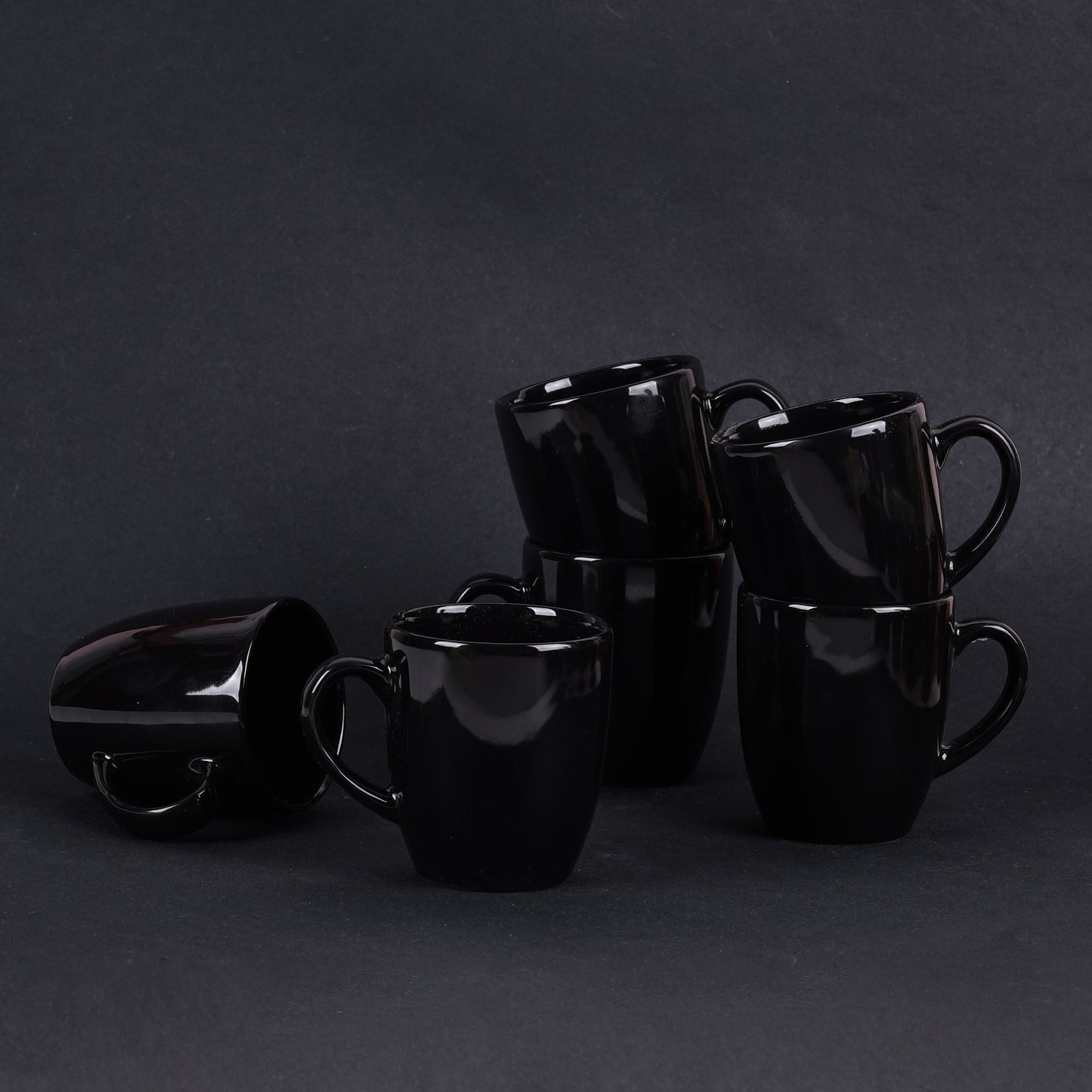 DATA Opera Mug in Black, Set of 6 Dandy Lines by DATA