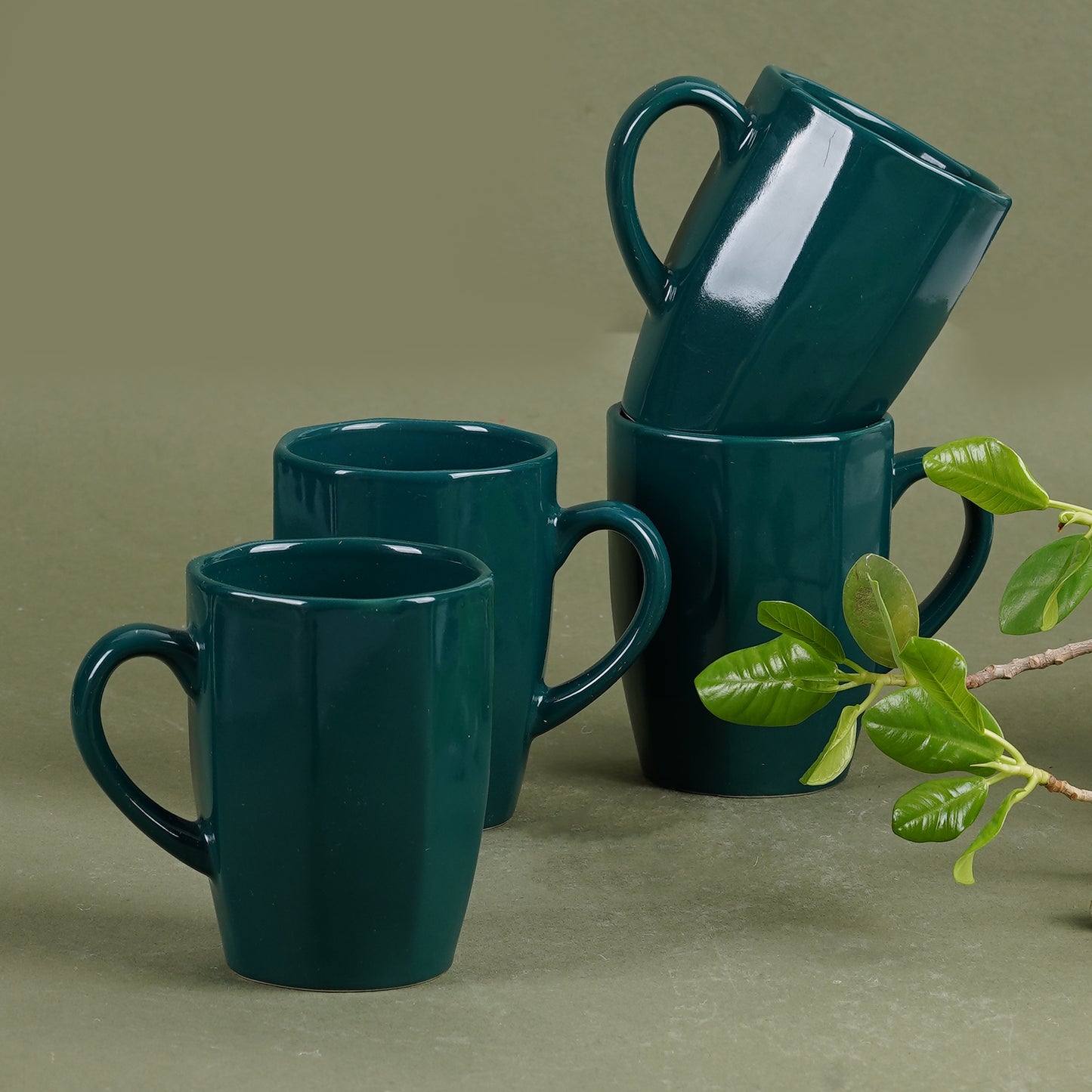 DATA Zia Mugs in Green, Set of 6