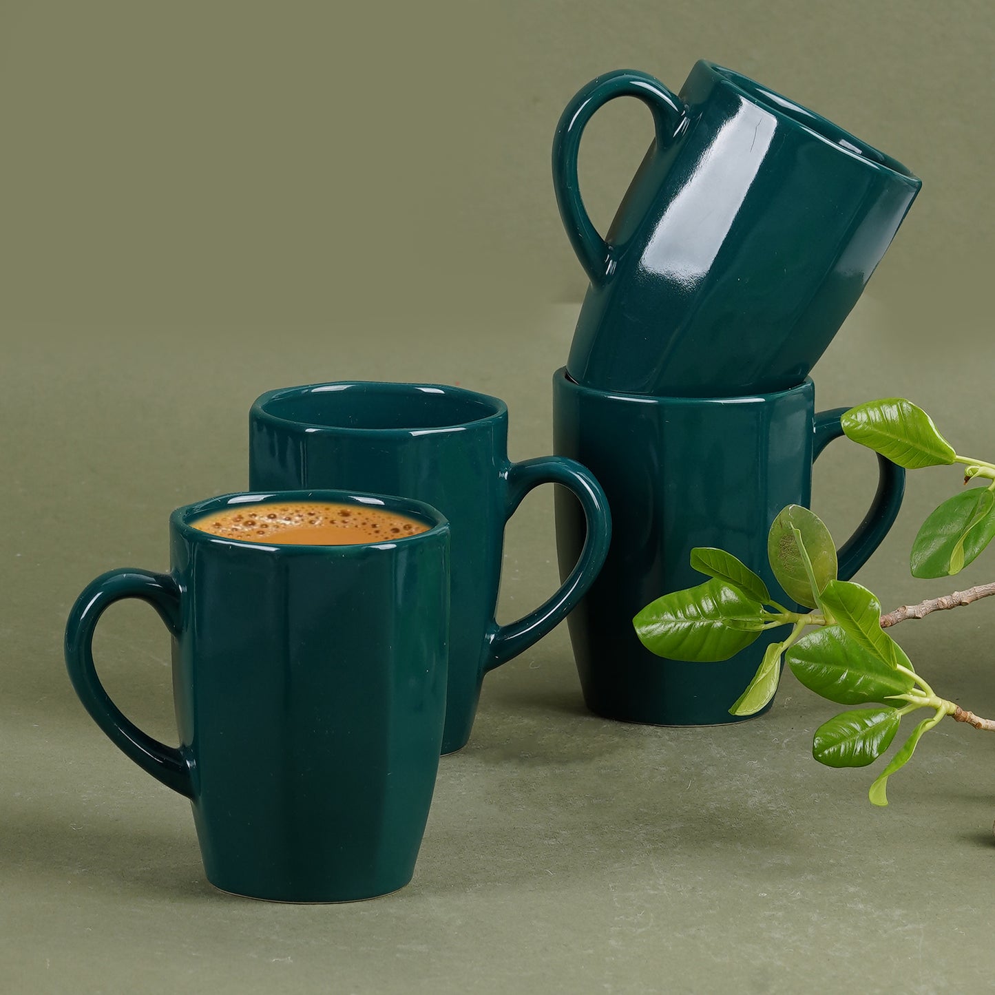 DATA Zia Mugs in Green, Set of 6