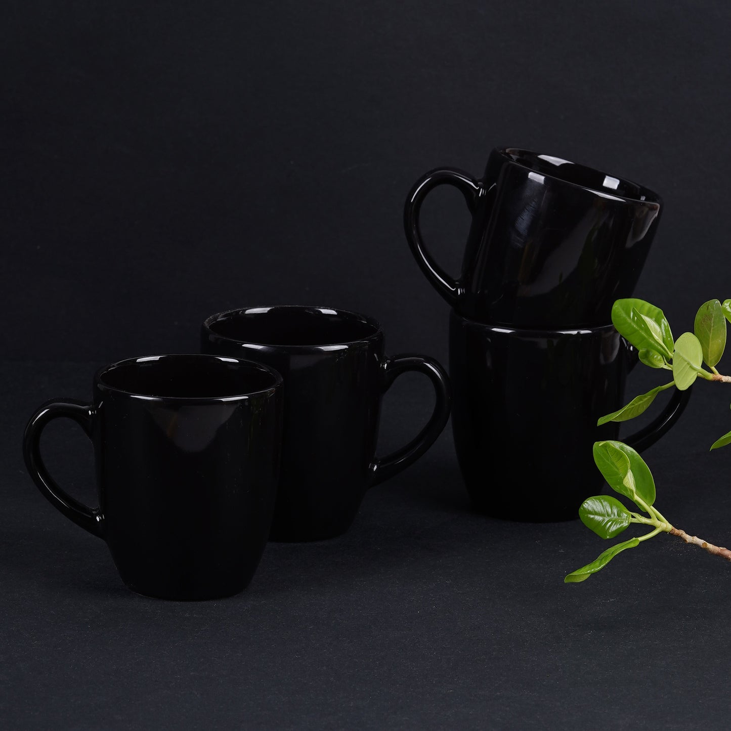 DATA Opera Mug in Black, Set of 6 Dandy Lines by DATA