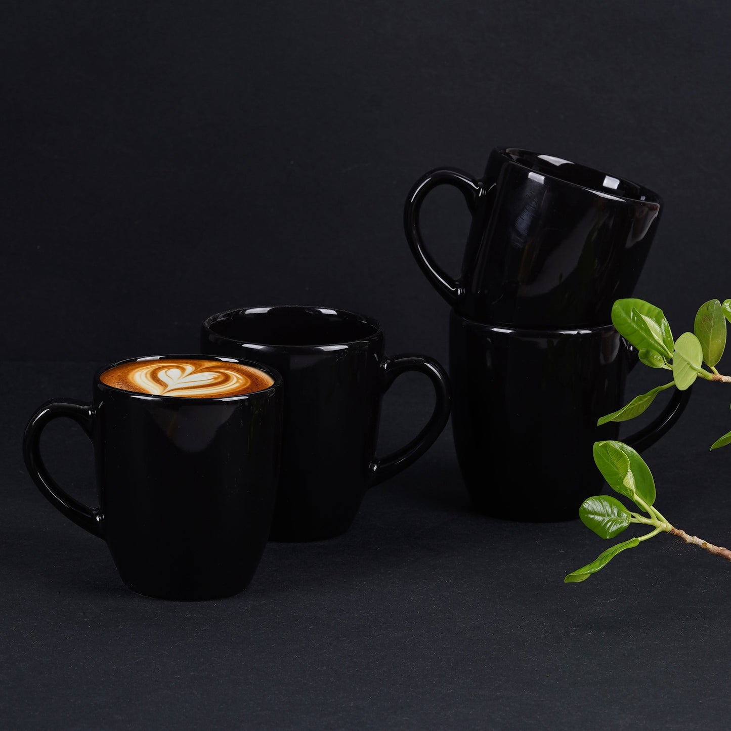DATA Opera Mug in Black, Set of 6 Dandy Lines by DATA