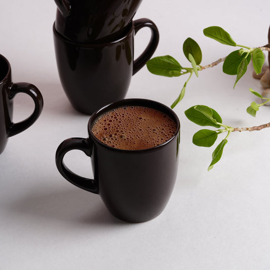 DATA Opera Mug in Chocolate Brown, Set of 6 Dandy Lines by DATA