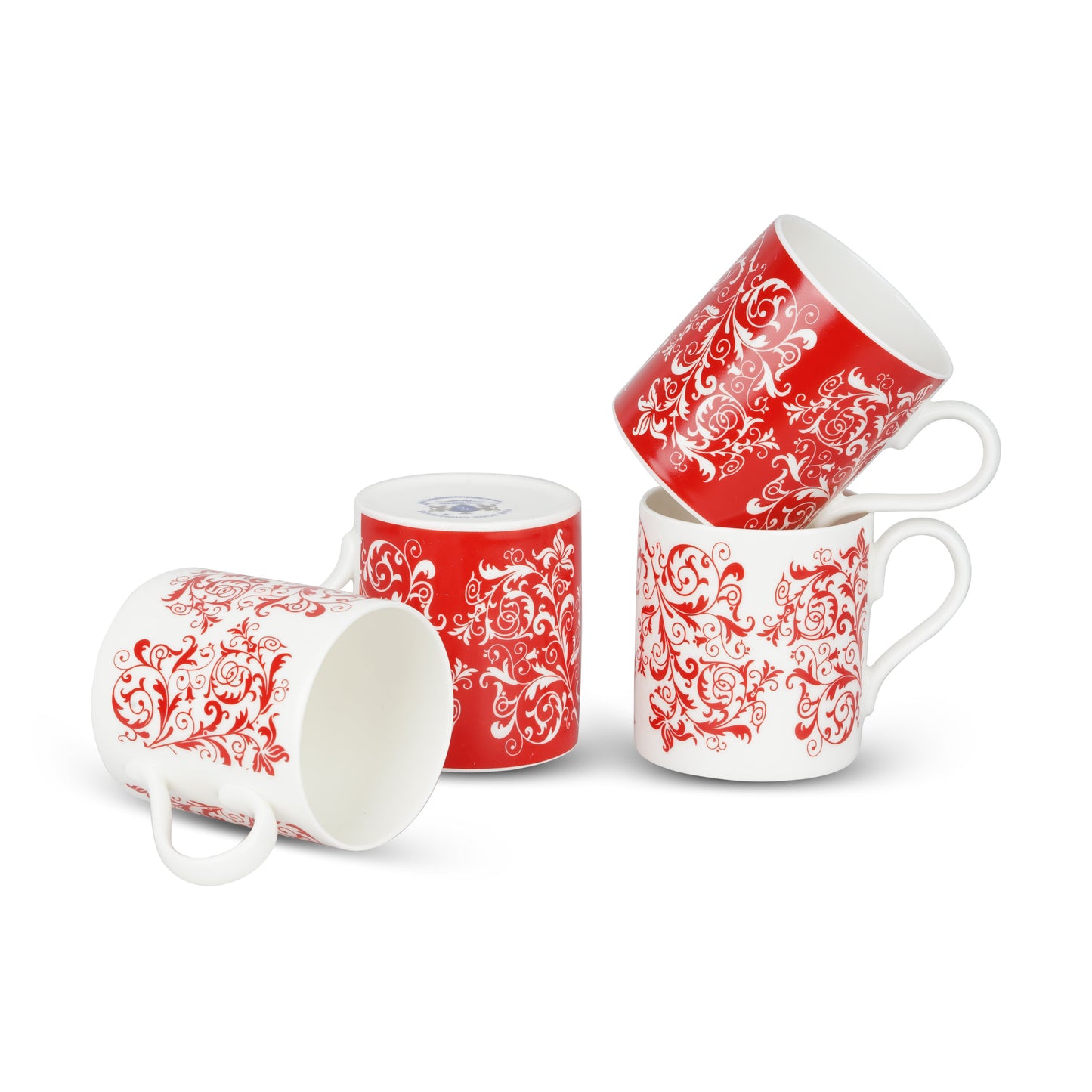 Balmoral with Red and White Traditional Leaf-Bone china Milk mug My Store