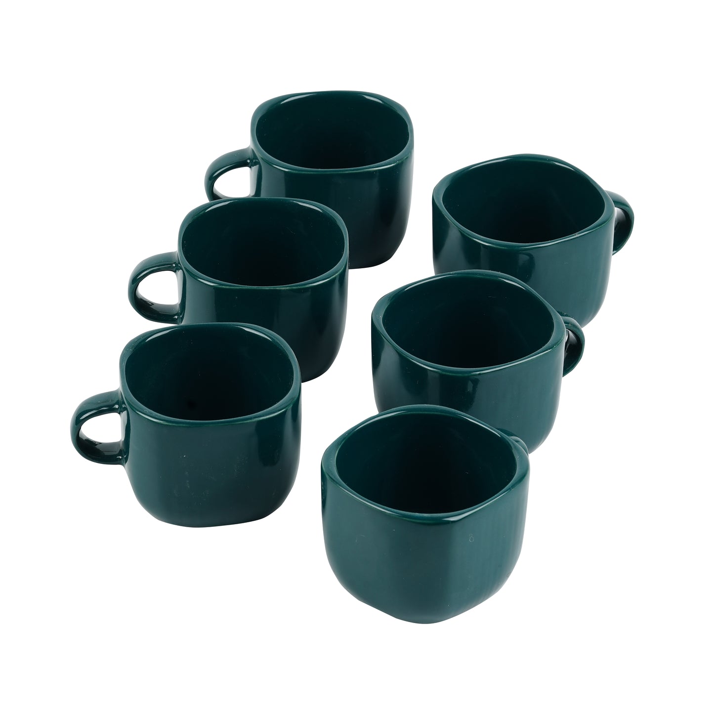 DATA Zen Coffee Mugs in Dark Green, Set of 6