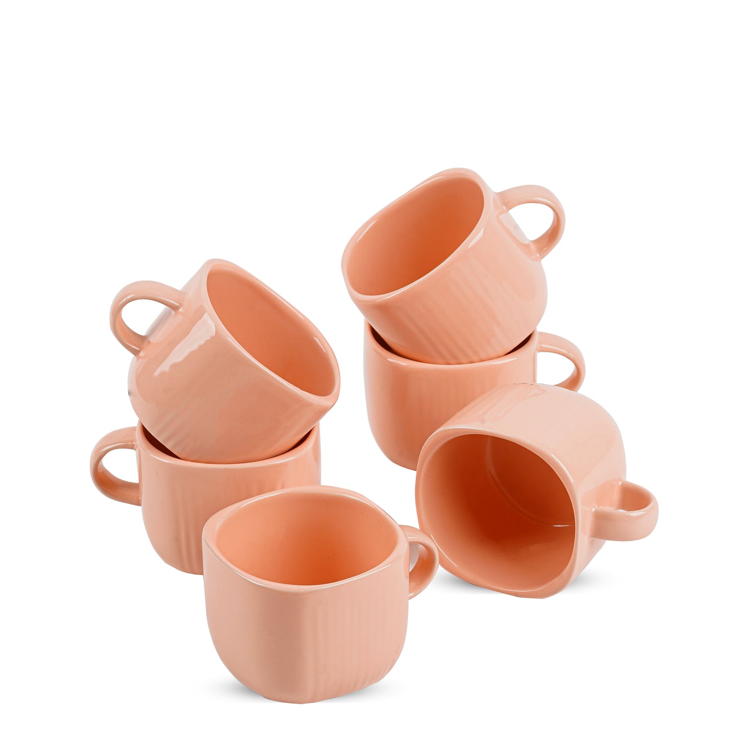 DATA Zen Coffee Mugs in Peach, Set of 6
