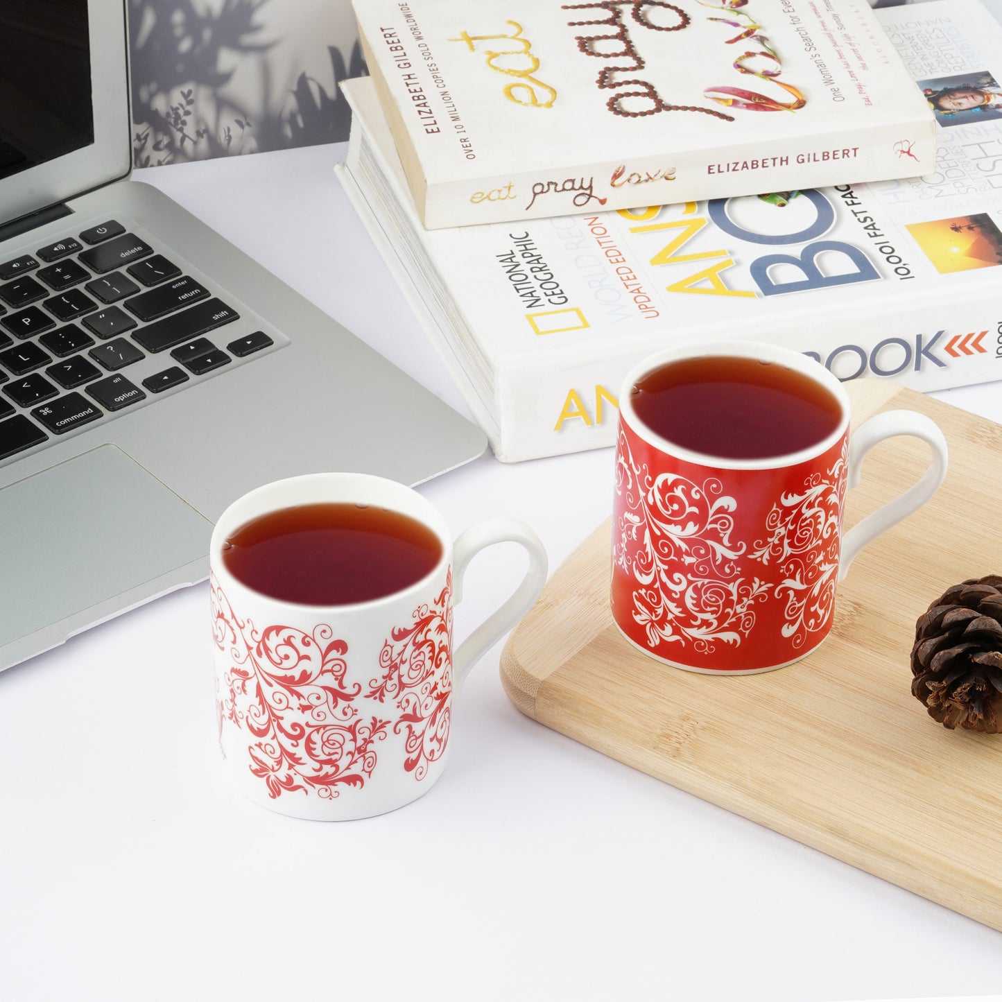 Balmoral with Red and White Traditional Leaf-Bone china Milk mug My Store