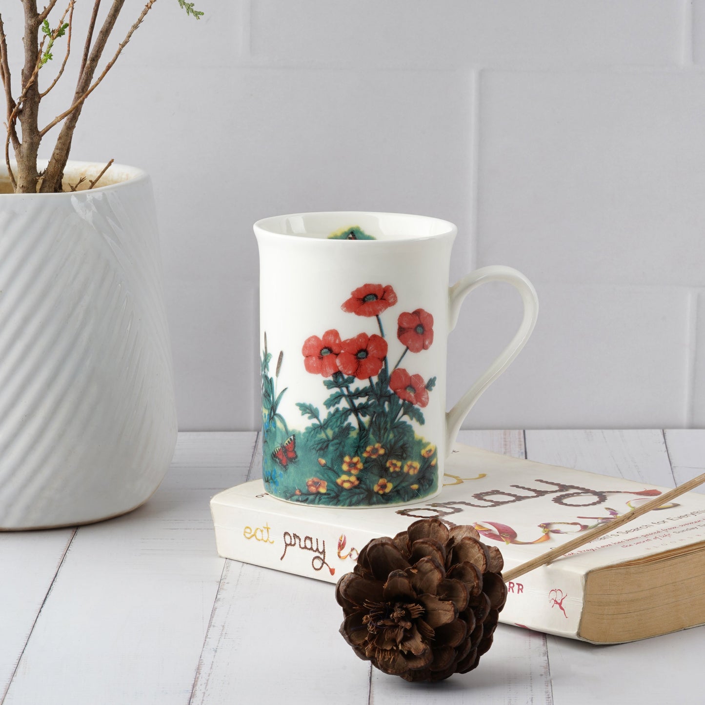 Panama Mug with Multiple Flowers-milk mugs My Store