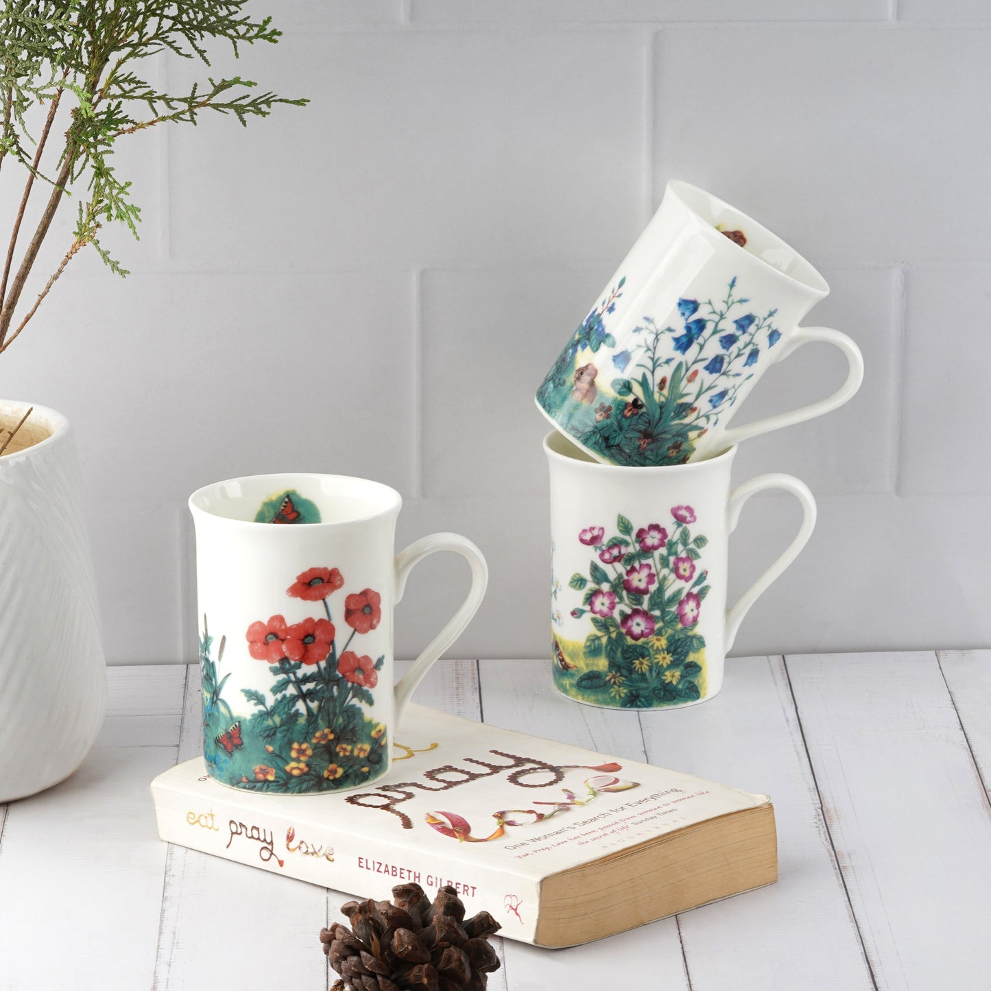 Panama Mug with Multiple Flowers-milk mugs My Store