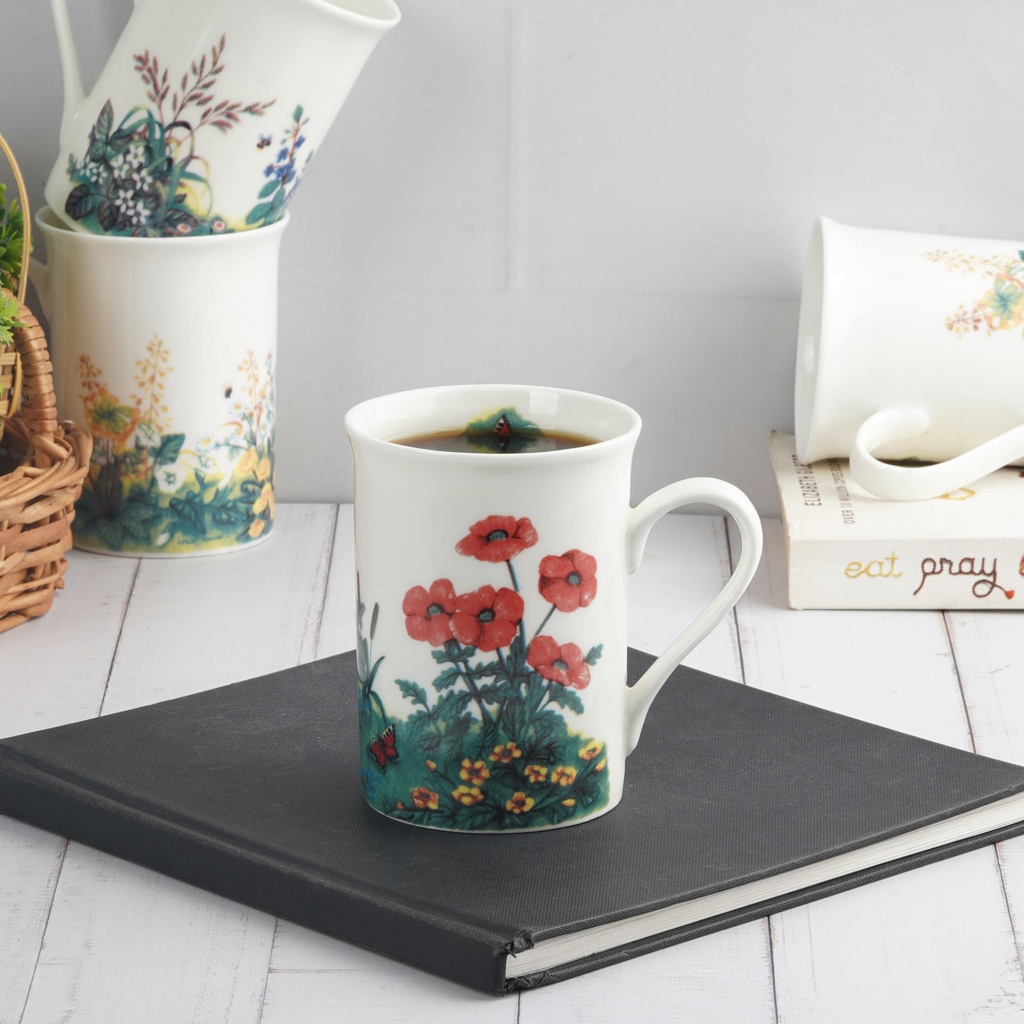 Panama Mug with Multiple Flowers-milk mugs My Store