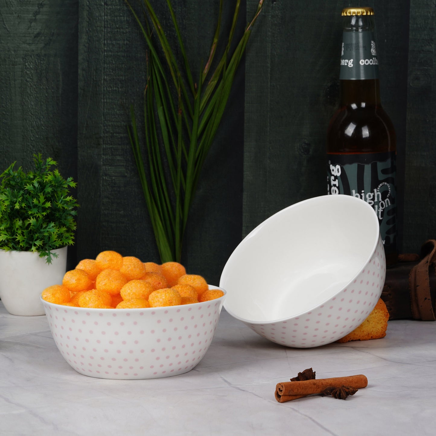 Korean Bowl with Pink Dots-staylish bowl My Store