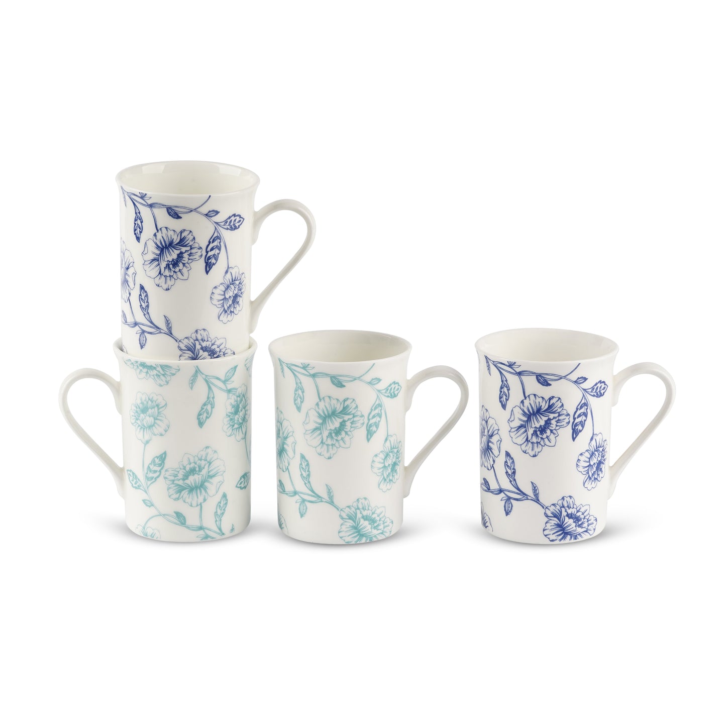 Panama Mug with Blue Flowers-milk mugs My Store