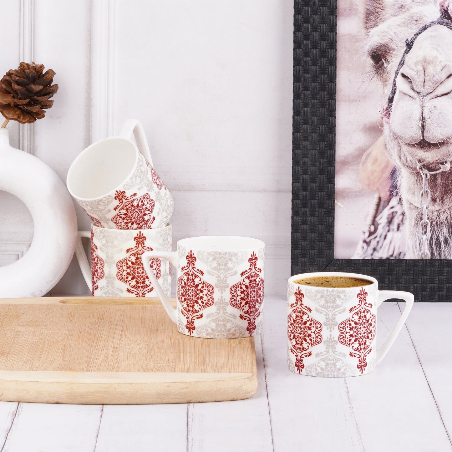 Puja Red and White Madrid-coffee mugs collection My Store