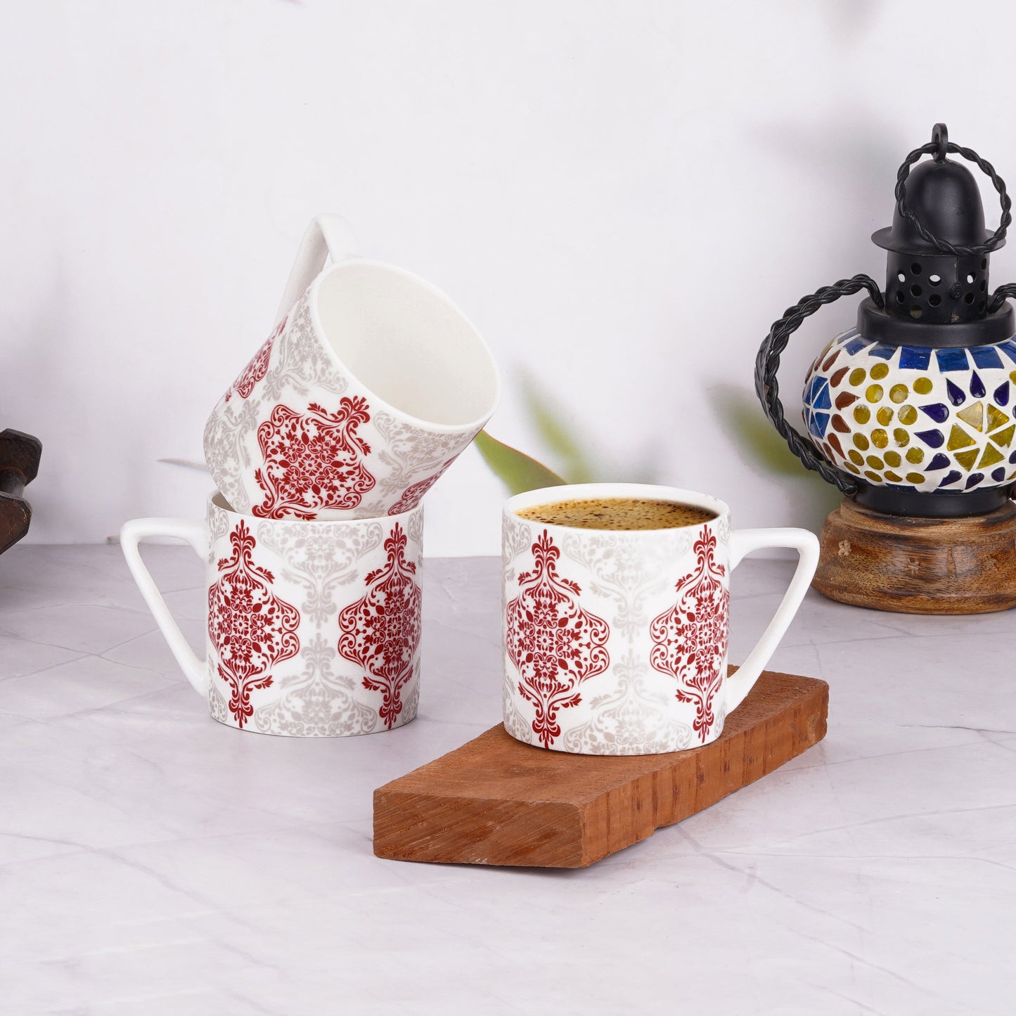 Puja Red and White Madrid-coffee mugs collection My Store