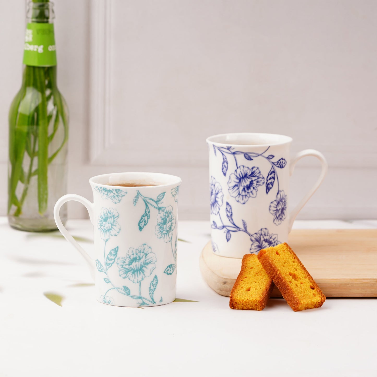 Panama Mug with Blue Flowers-milk mugs My Store