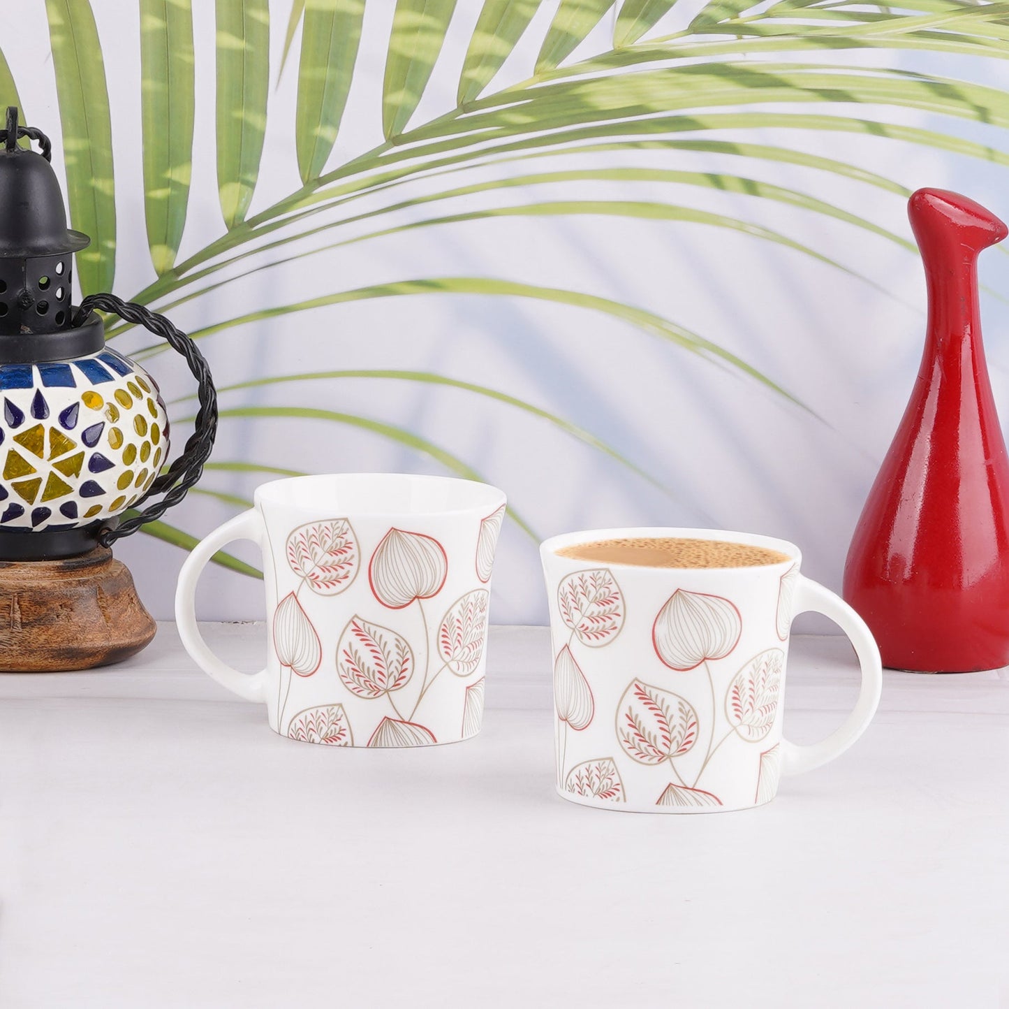 Oxford Medium Leaf Dance in Red-coffee mugs My Store