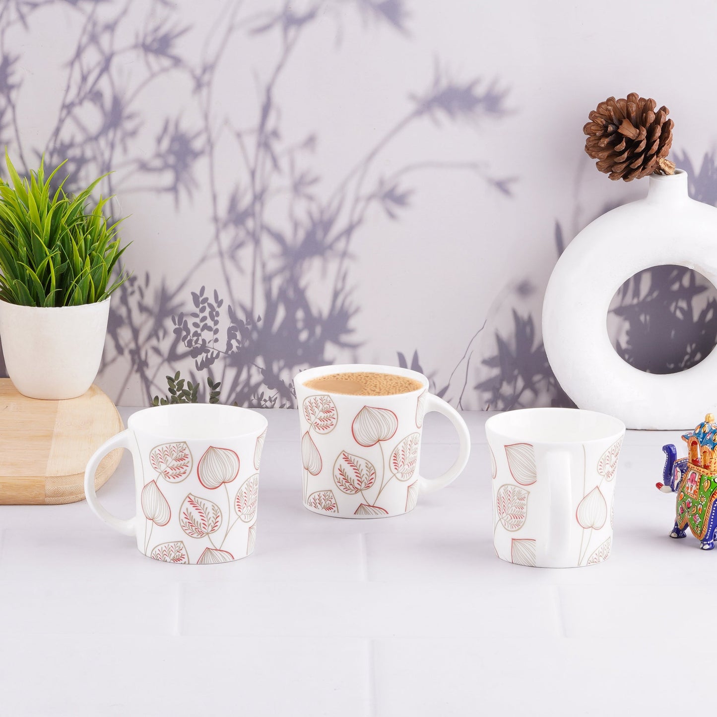 Oxford Medium Leaf Dance in Red-coffee mugs My Store