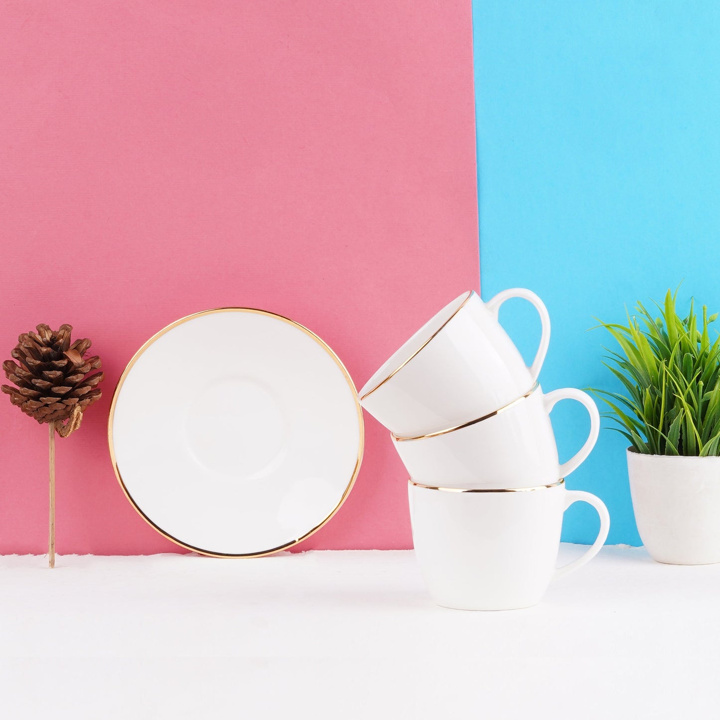 Royal Pure GOLD Outline Cups & Saucers-stylish My Store