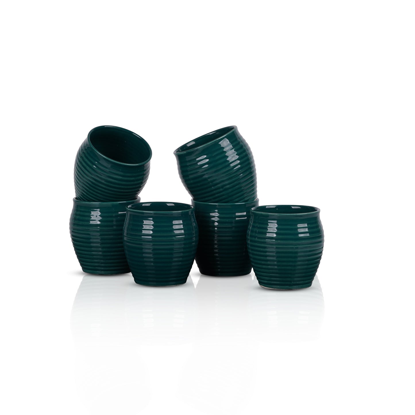 DATA Kulhad Chai Set of 6 in Dark Green My Store