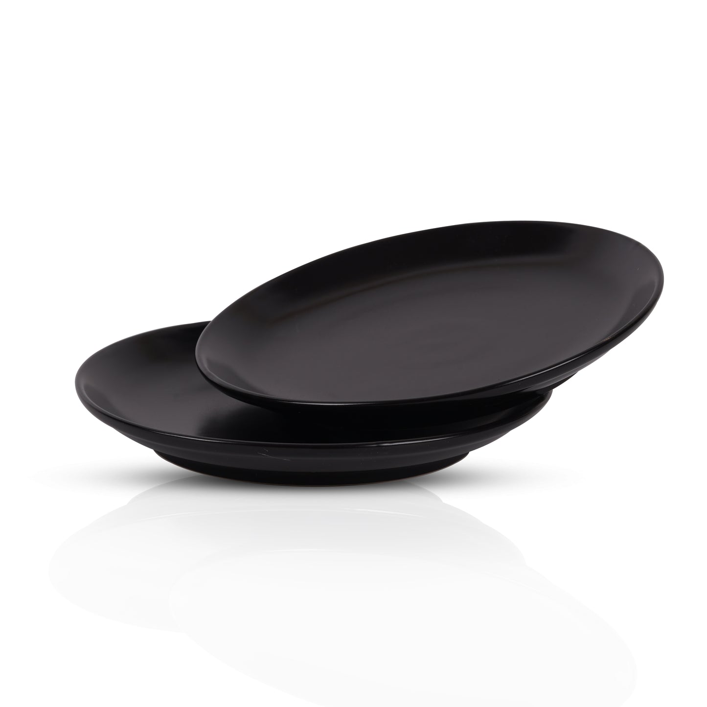 DATA Sattva Black Matt Quarter Plates, Set of 2