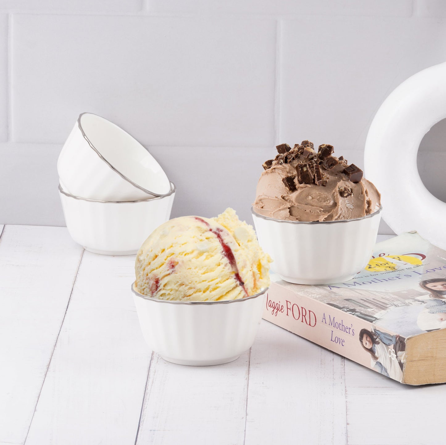 Dandy Lines Crown Bowls with Platinum My Store