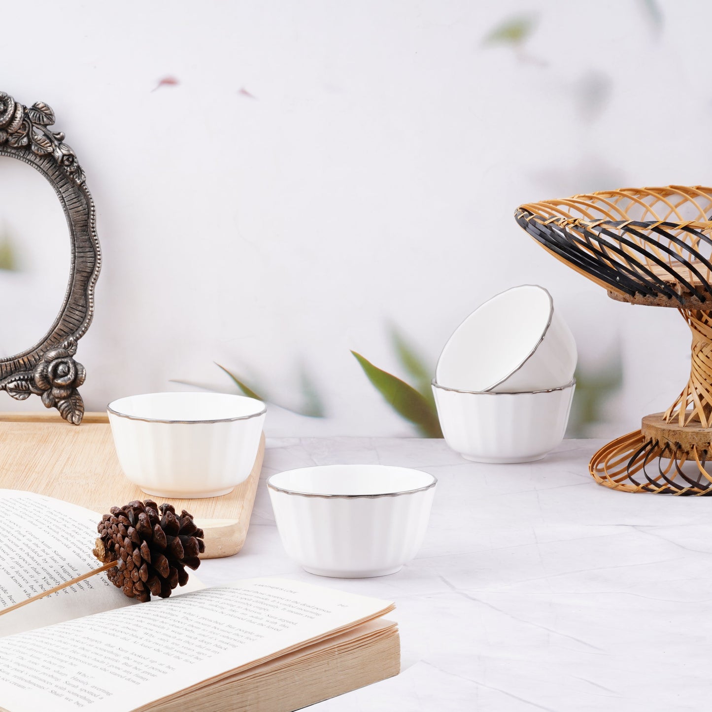 Crown Bowls with Platinum-Bone China Serving Bowls My Store