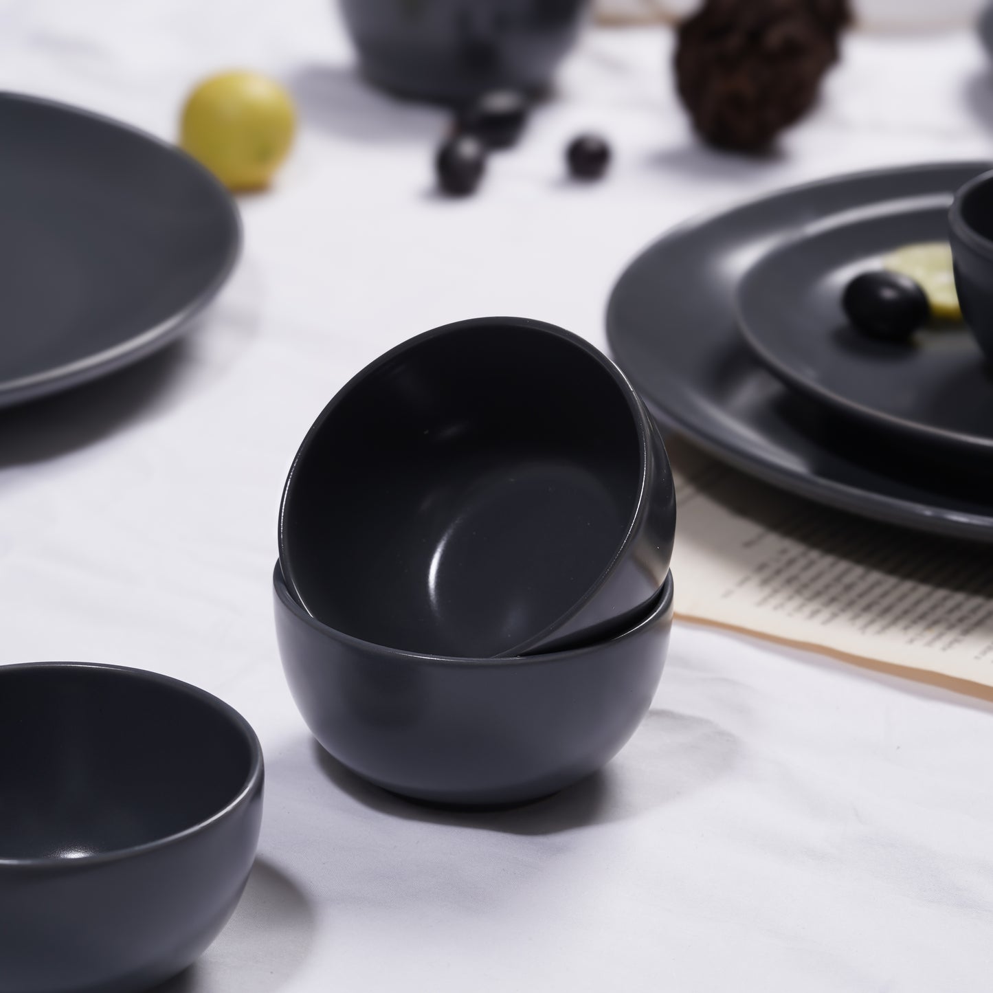 DATA Sattva Grey Matt Veg Bowls, Set of 6