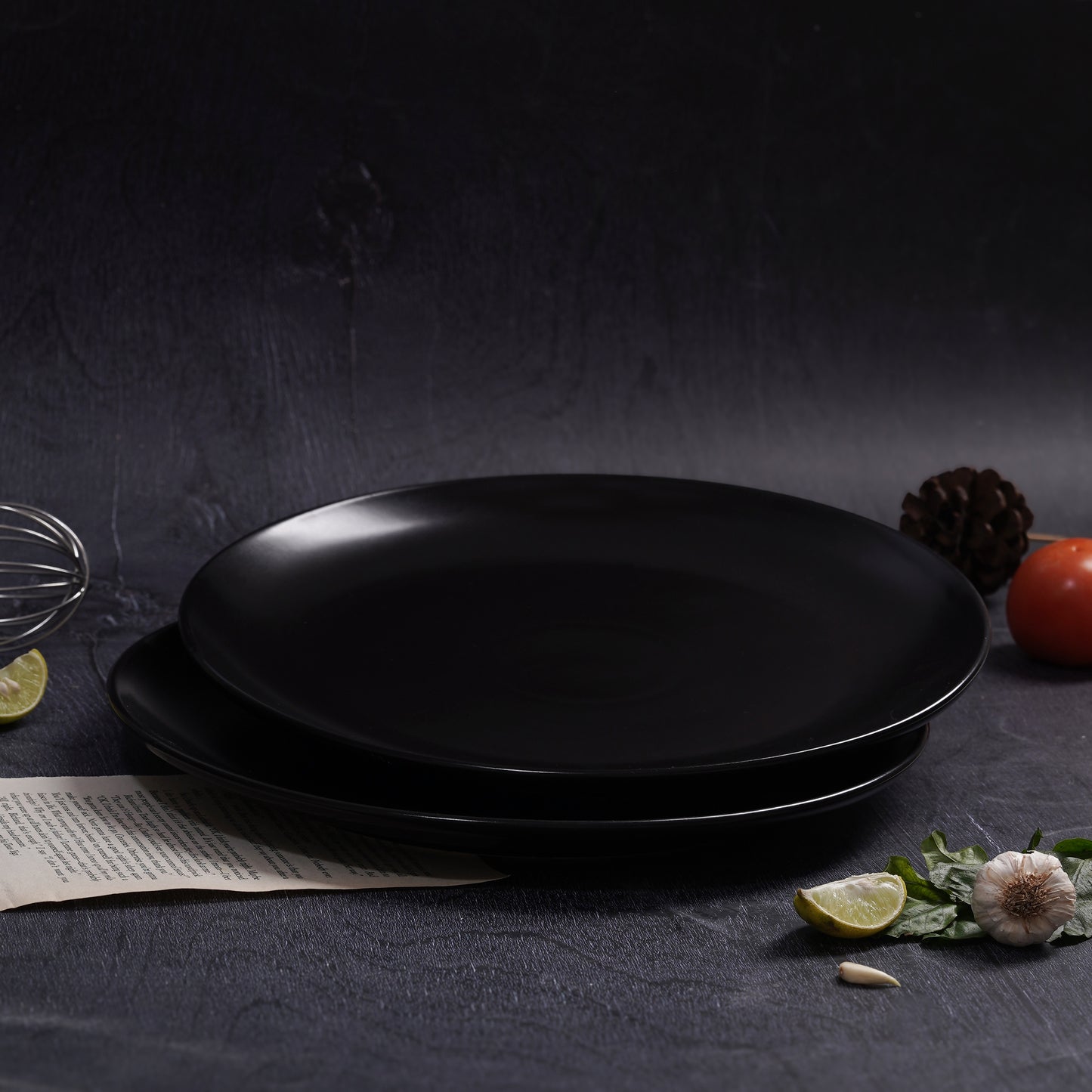 DATA Sattva Black Matt Full Plates, Set of 2