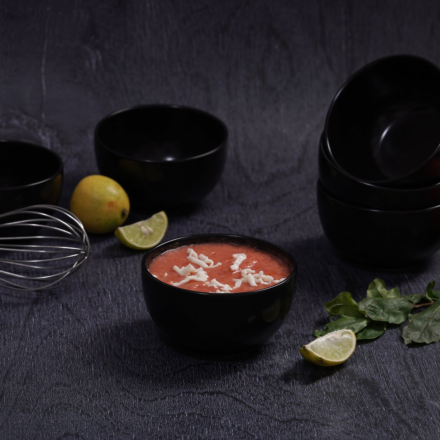 DATA Sattva Black Matt Veg Bowls, Set of 6 My Store