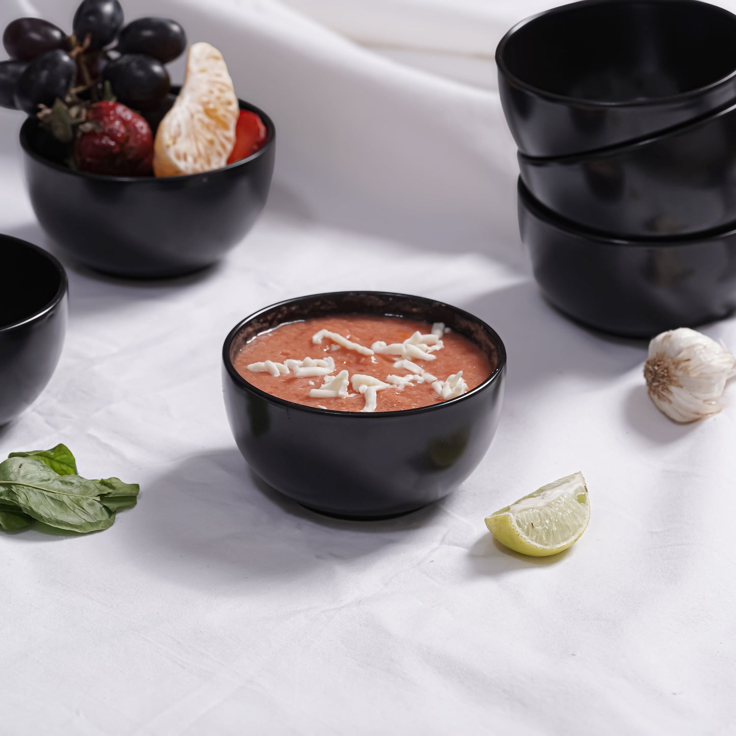 DATA Sattva Black Matt Veg Bowls, Set of 6 My Store