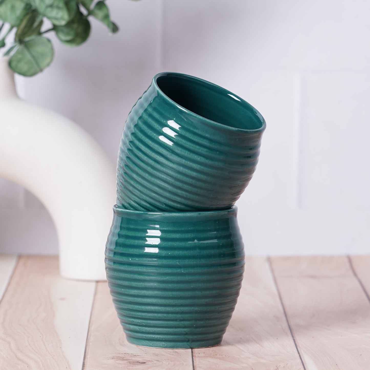 DATA Kulhad Chai Set of 6 in Dark Green My Store
