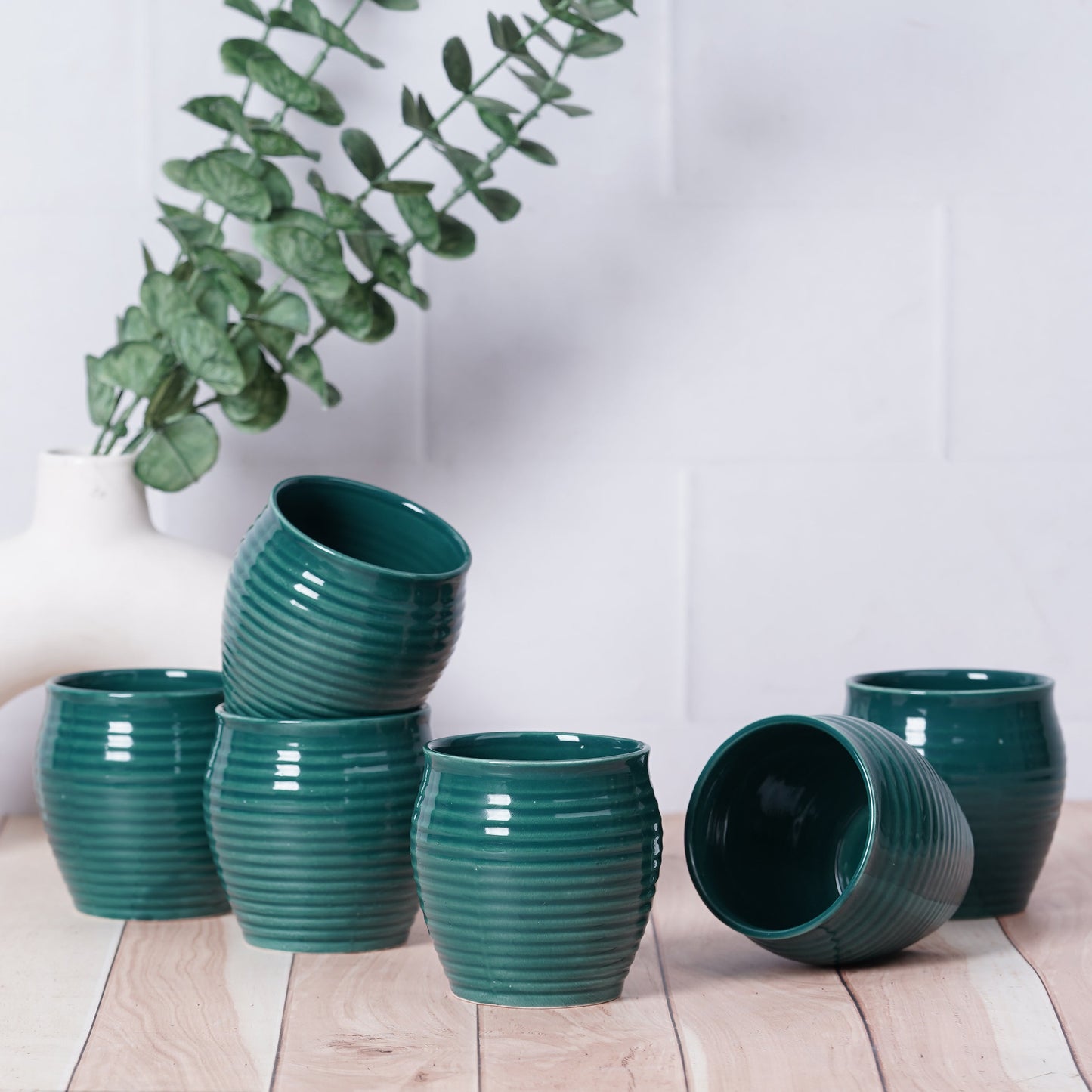 DATA Kulhad Chai Set of 6 in Dark Green My Store