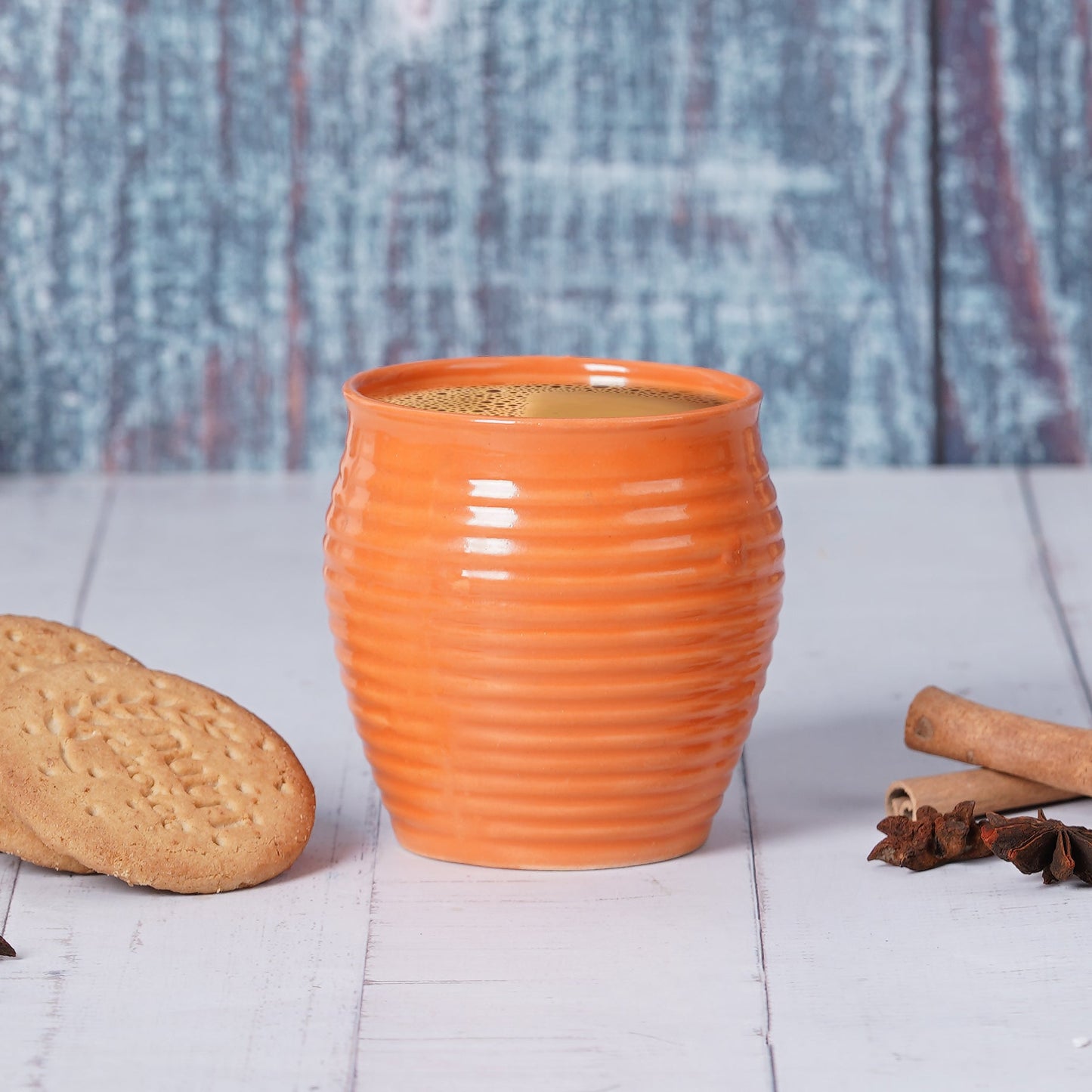 DATA Kulhad Chai Set of 6 in Orange My Store
