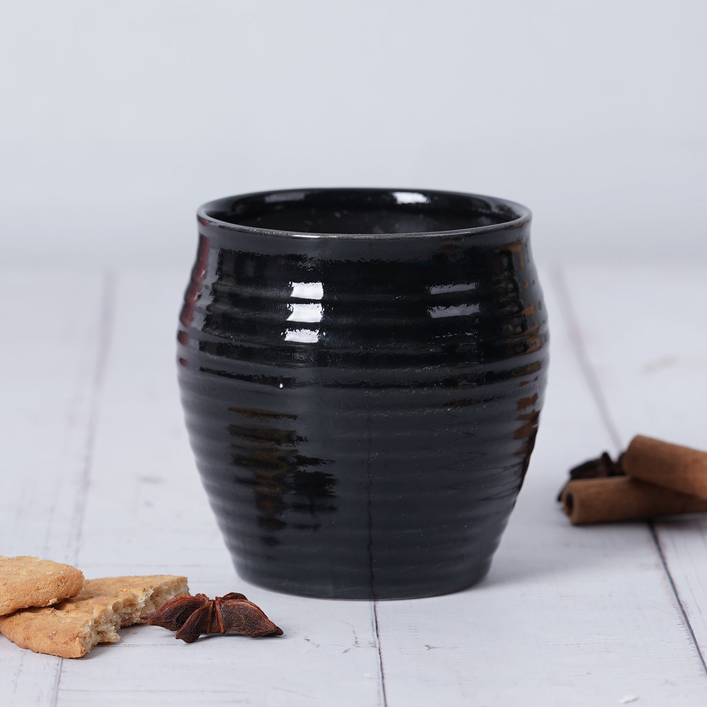 DATA Kulhad Chai Set of 6 in Black My Store