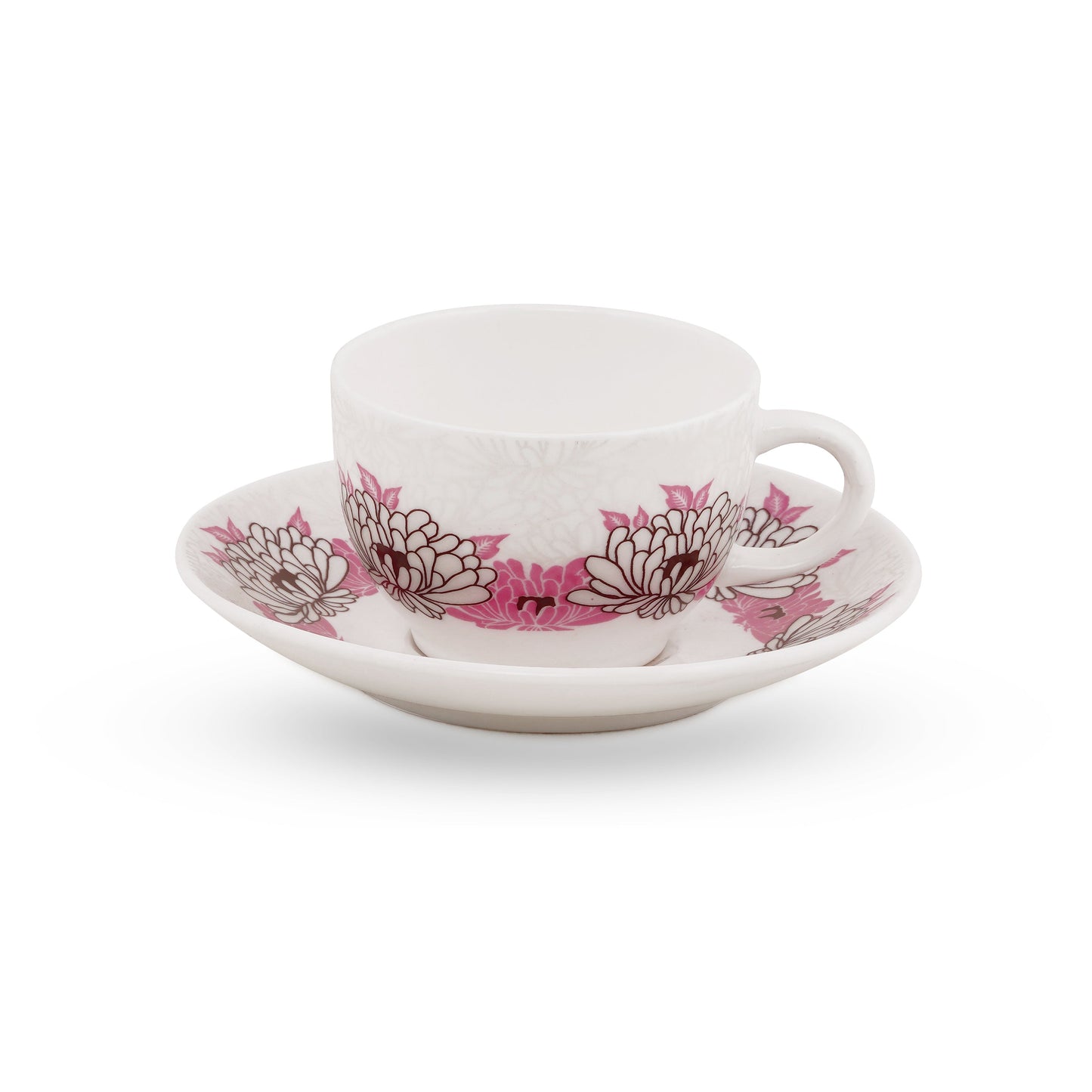 Rani Cups and Saucers with Pink Flowers-stylish tea cup set My Store